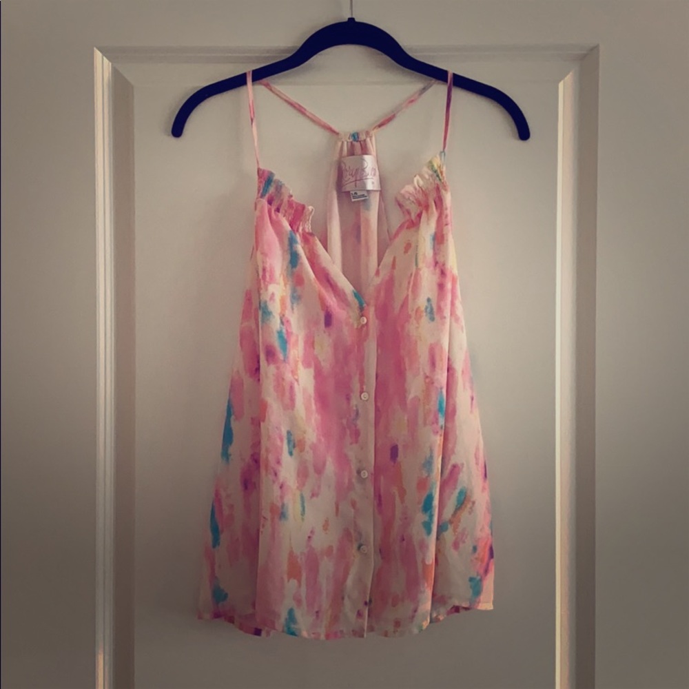 Rory Beca Racerback Button Down Tank